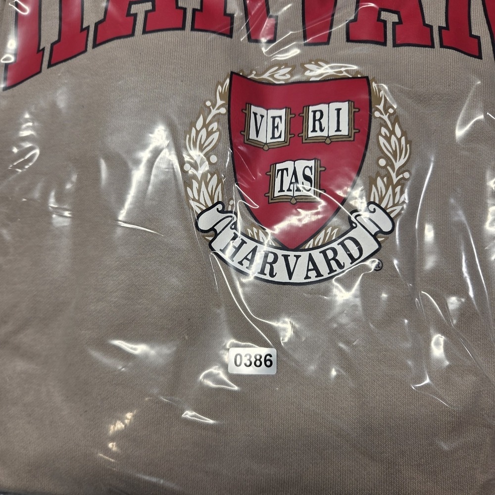 Harvard Sweatshirt Mens Small Beige H&M Regular Fit Crewneck Fleece Pullover - Picture 15 of 15